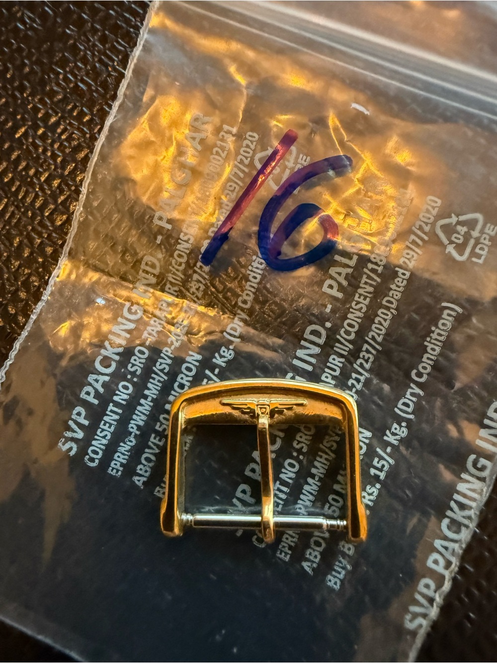 16mm Longines Gold Tone Watch Buckle